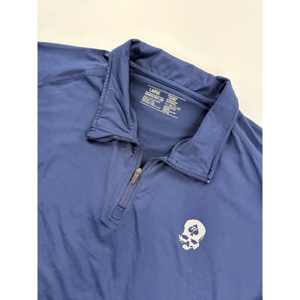 Zero Foxtrot 1/4 Zip Golf Pullover Lightweight  Navy Men's Large.